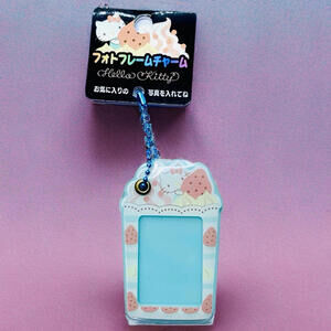 Sanrio Japan Hello Kitty Strawberry Parfait Mini Photo Charm Keychain NWT